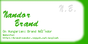 nandor brand business card